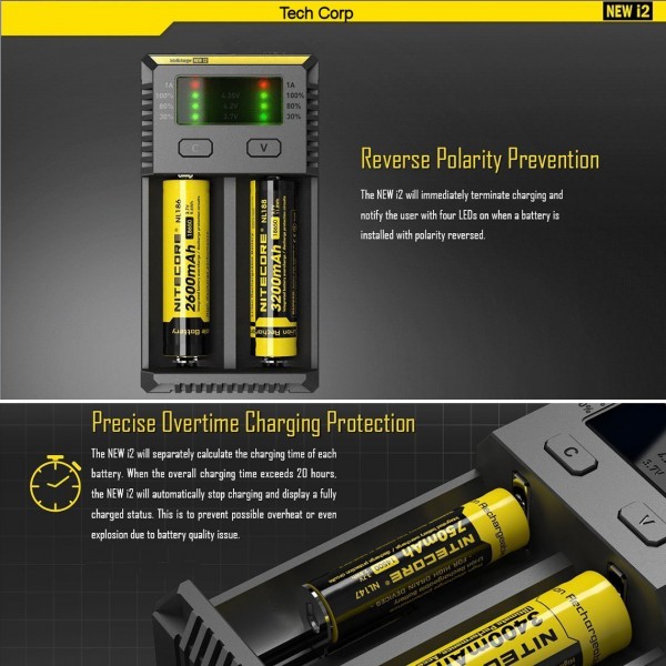 Nitecore New i2 Li-ion 18650 Pil Şarj Cihazı